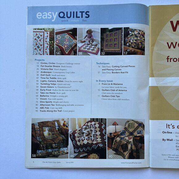 Fons and Porters Easy Quilts Magazines Set of 3 Spring Fall and Winter 2008 - Picture 5 of 11